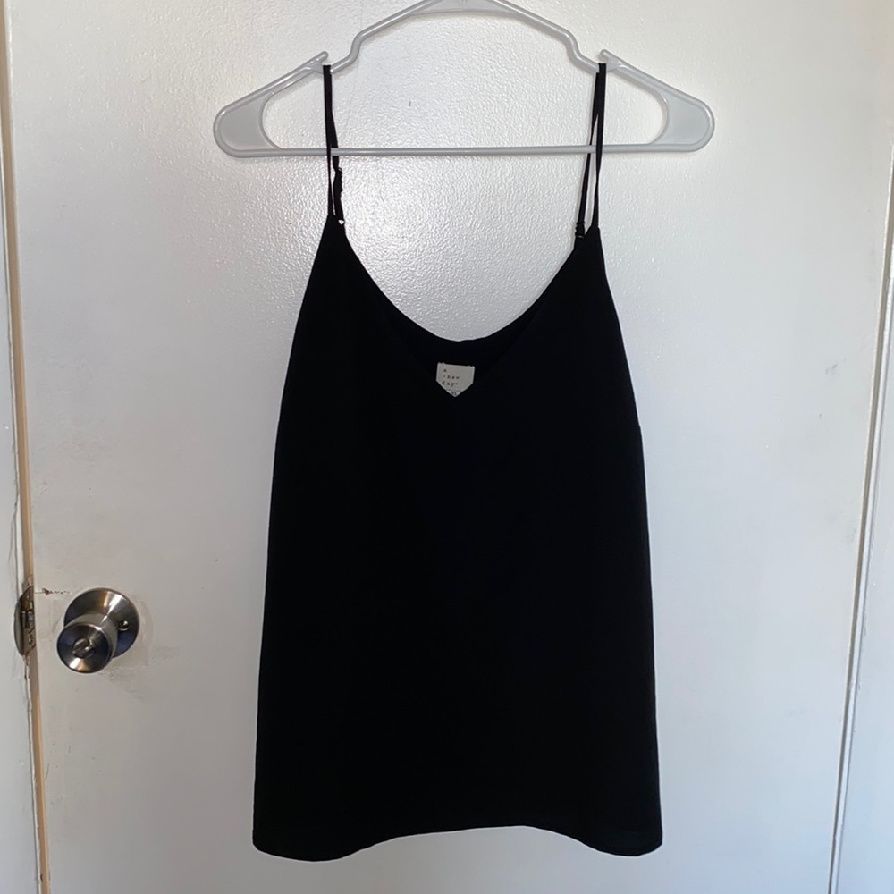 Black spaghetti strap tee
